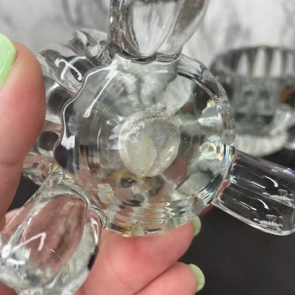 Pair of Glass Candlestick Holders
